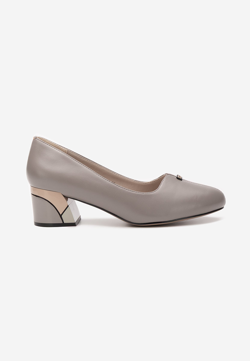 Pantofi cu toc gros Luceta gri