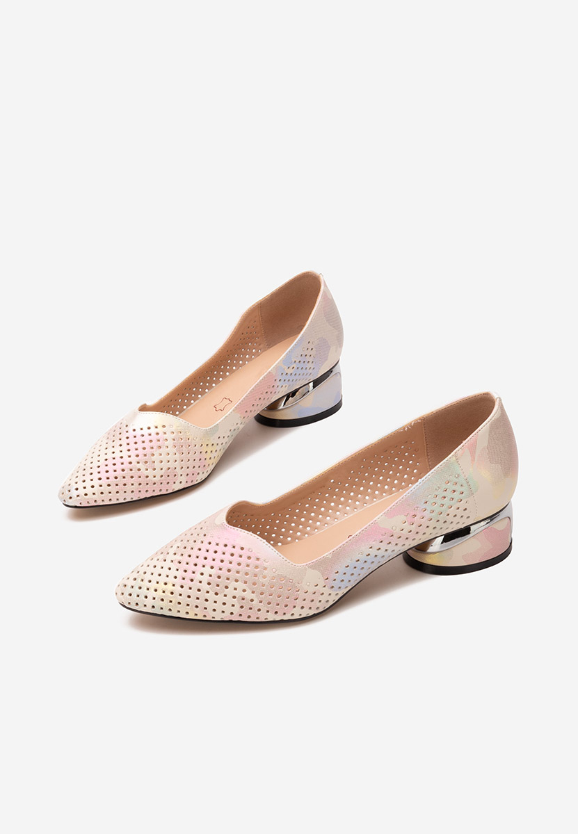 Pantofi cu toc mic Tenera bej