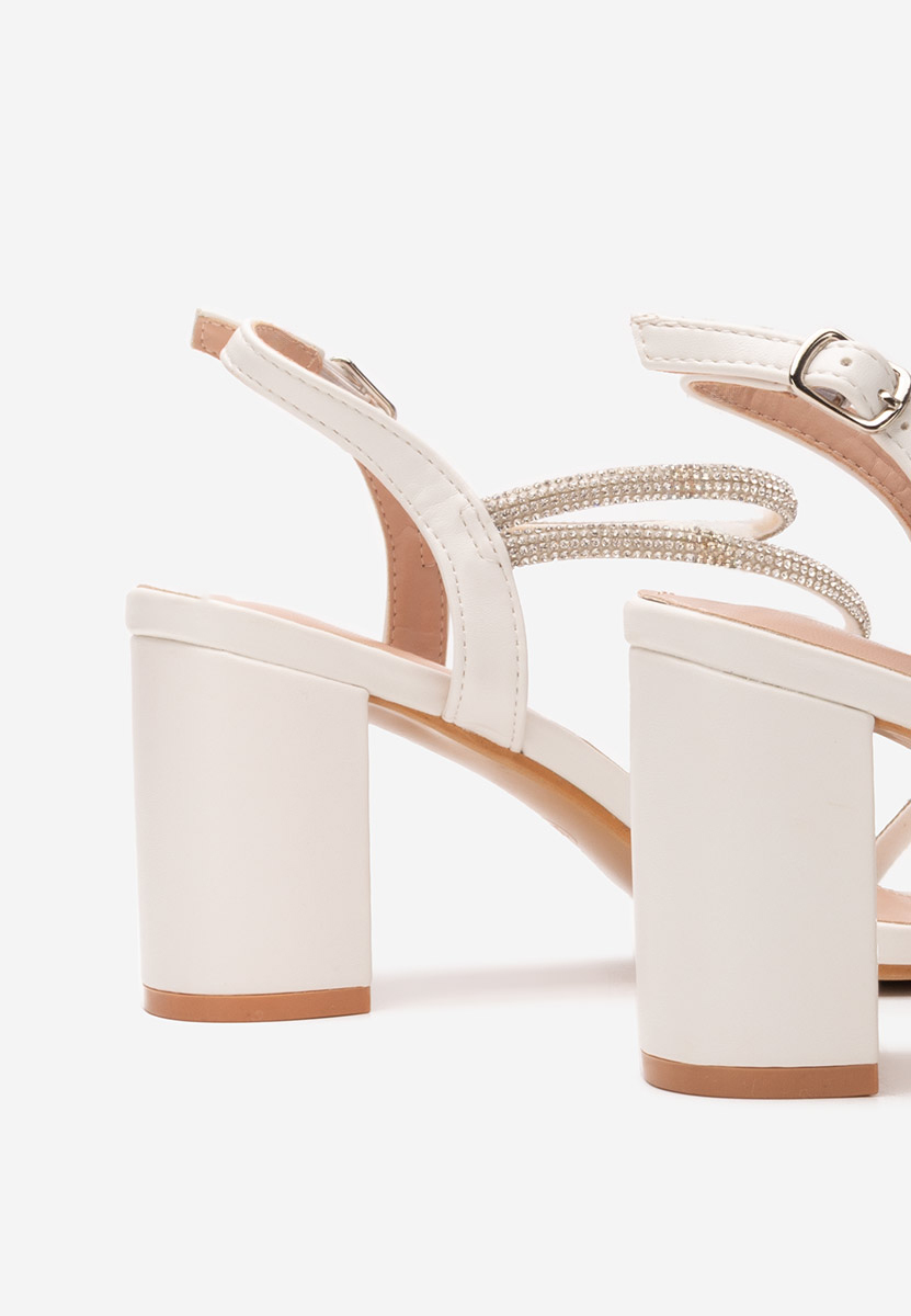 Sandale elegante cu toc Katinca albe