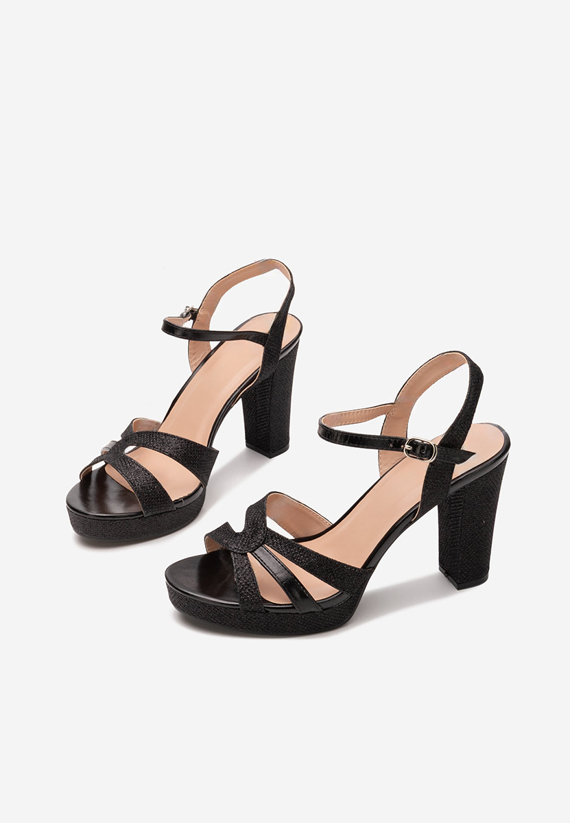 Sandale elegante cu toc Ninia negre