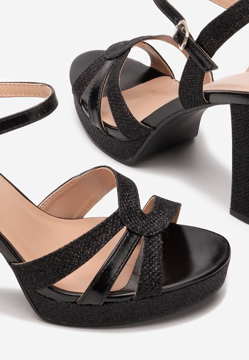 Sandale elegante cu toc Ninia negre