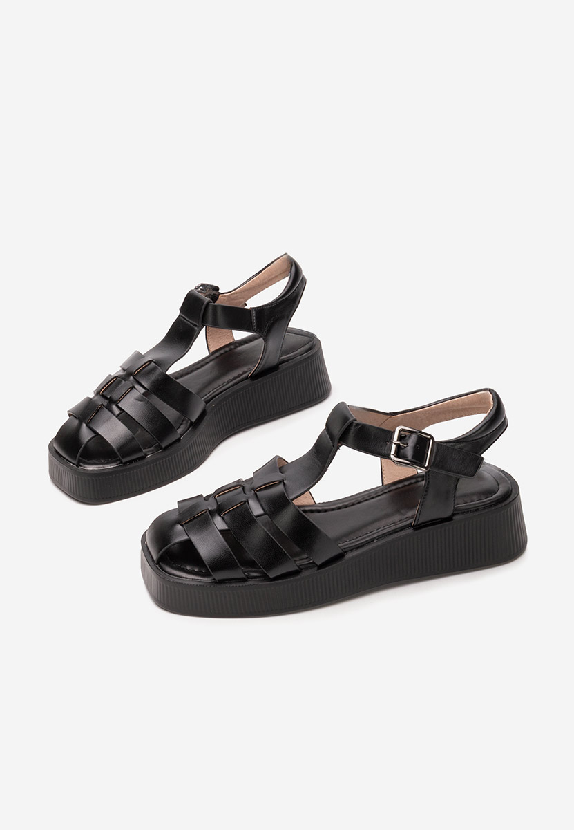 Sandale cu talpa groasa Nadda negre