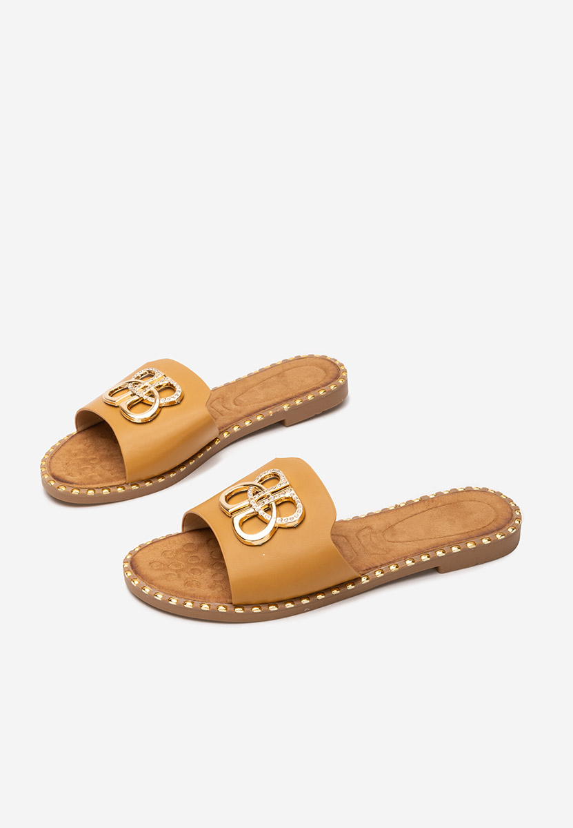 Papuci fara toc Evelina camel