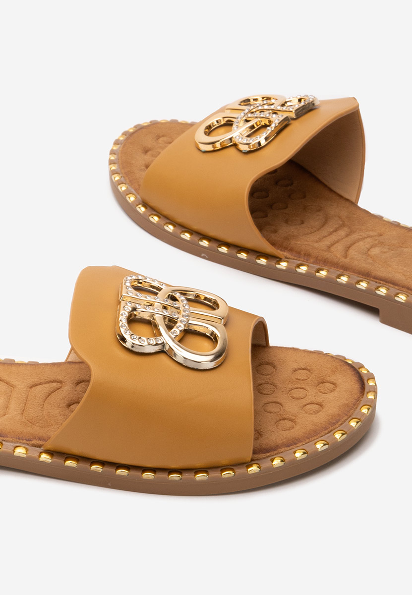 Papuci fara toc Evelina camel