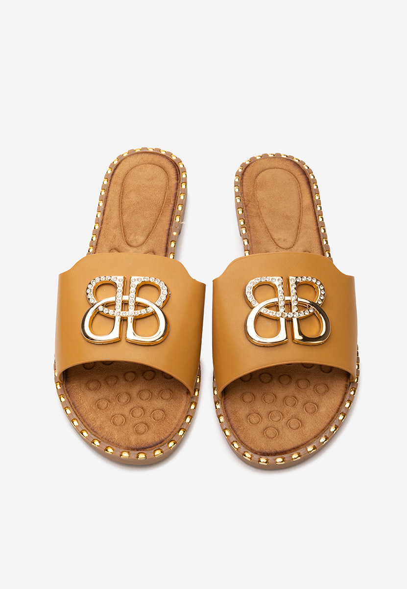 Papuci fara toc Evelina camel