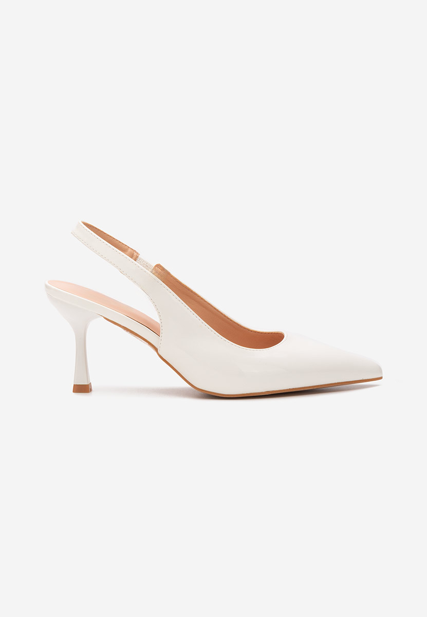Pantofi slingback Laurina albi