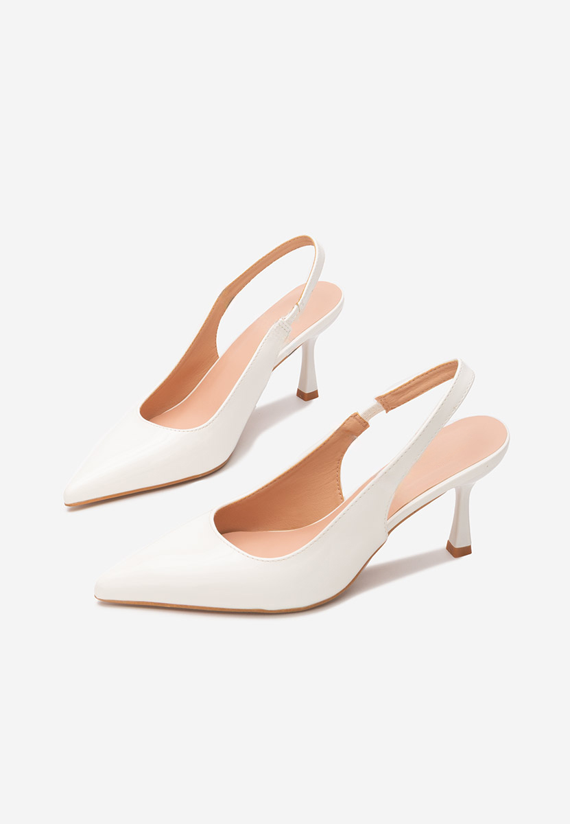 Pantofi slingback Laurina albi