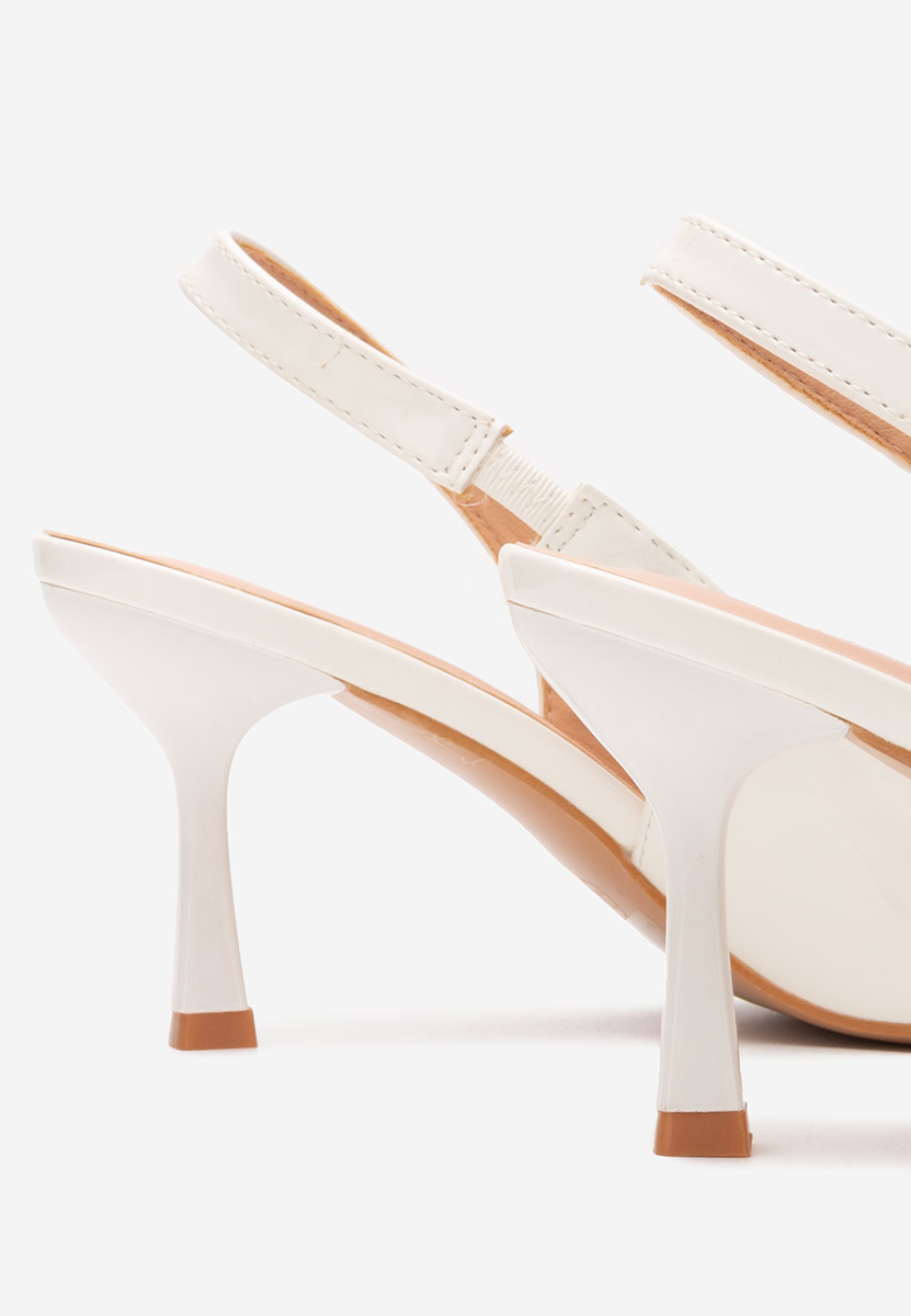 Pantofi slingback Laurina albi