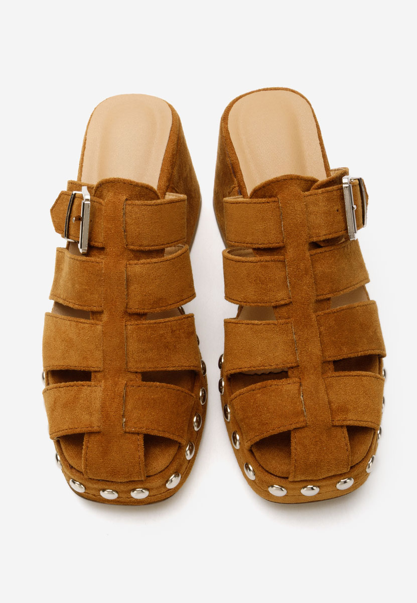 Papuci cu toc Rosamaria camel