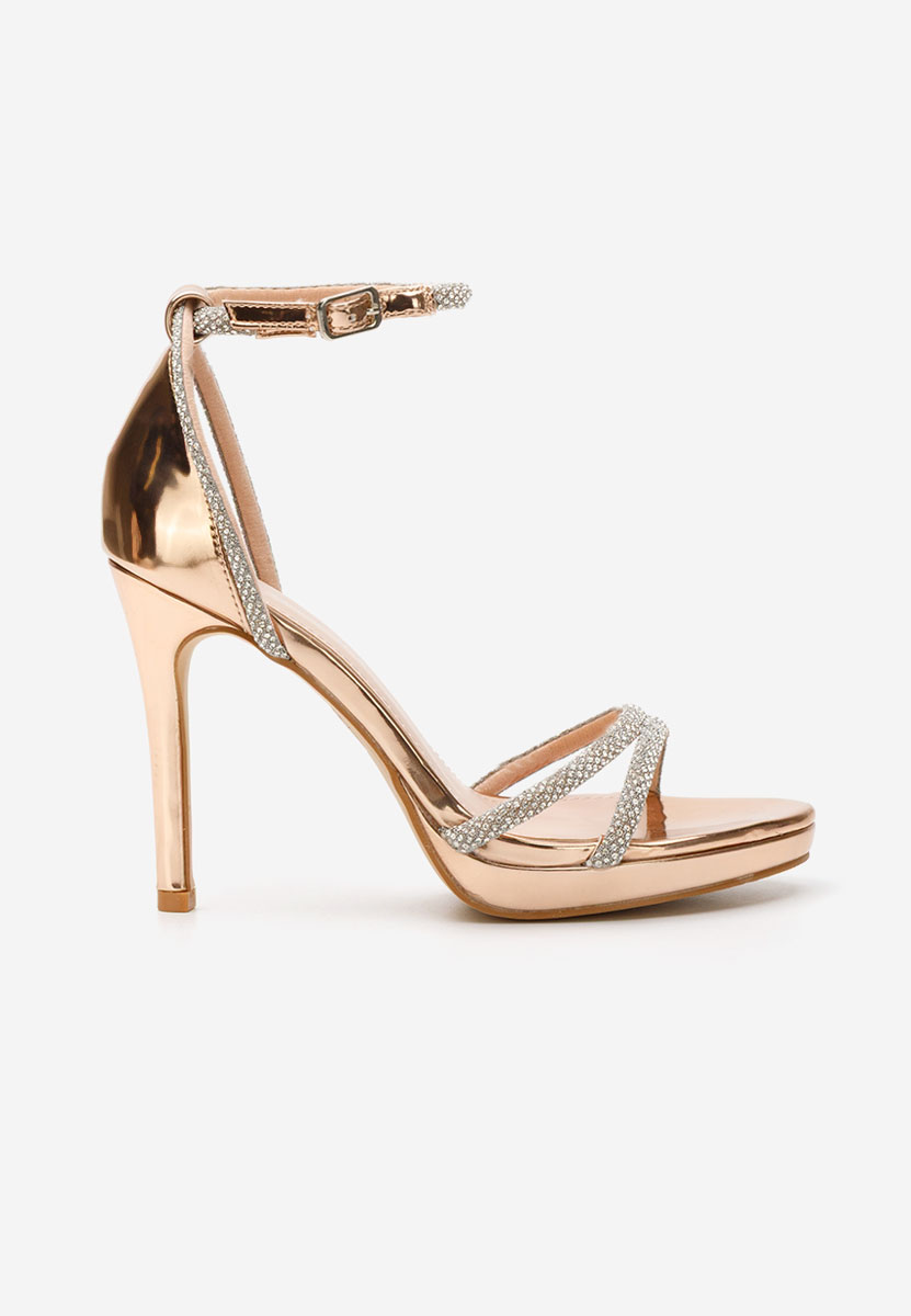 Sandale elegante cu toc Majorie champagne