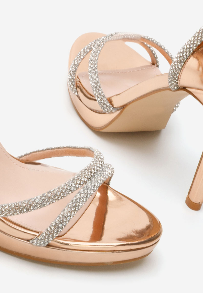 Sandale elegante cu toc Majorie champagne