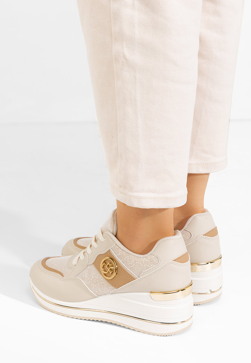 Sneakers cu platforma Paulette bej