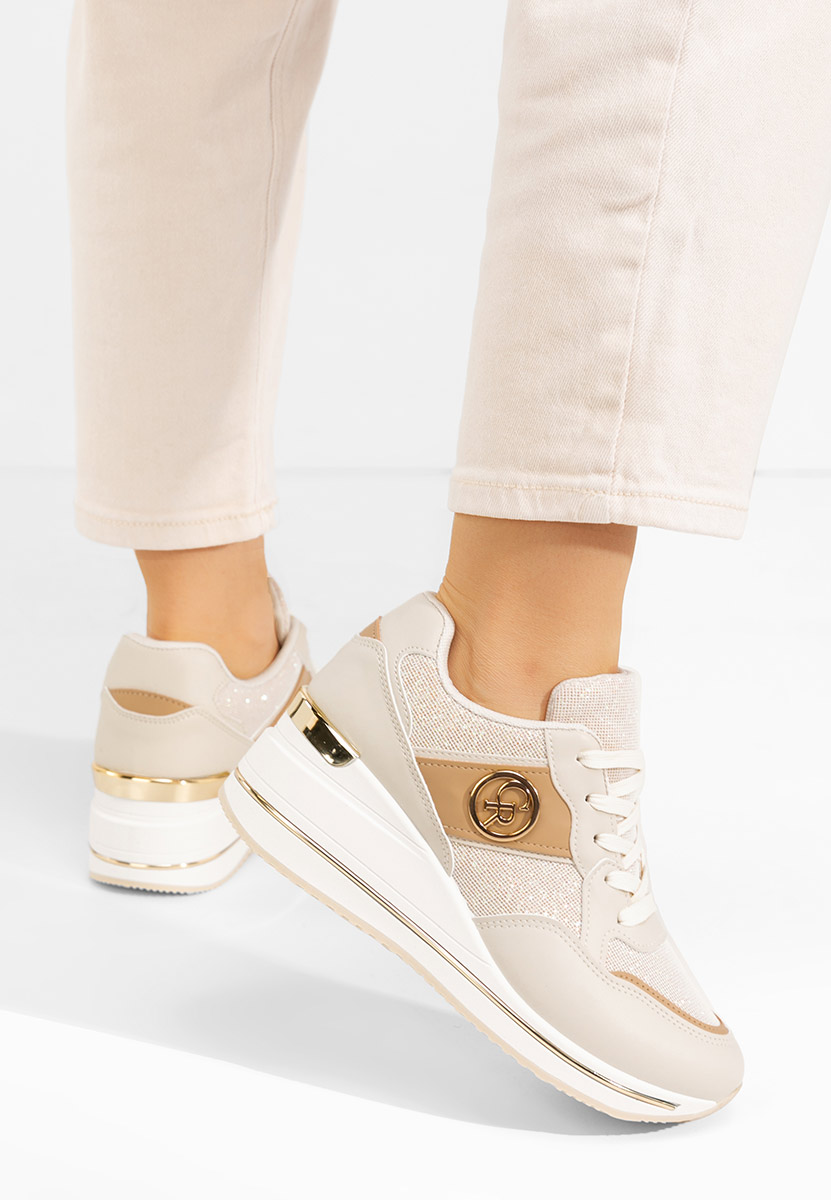 Sneakers cu platforma Paulette bej