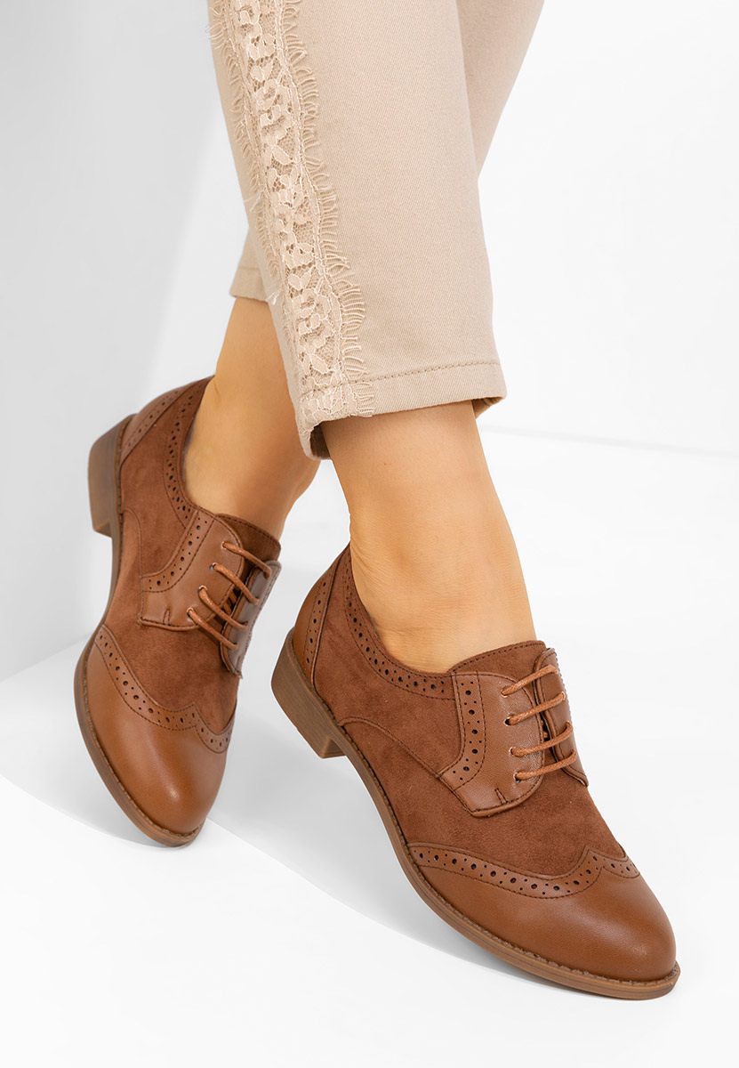 Pantofi dama brogue Aleena camel