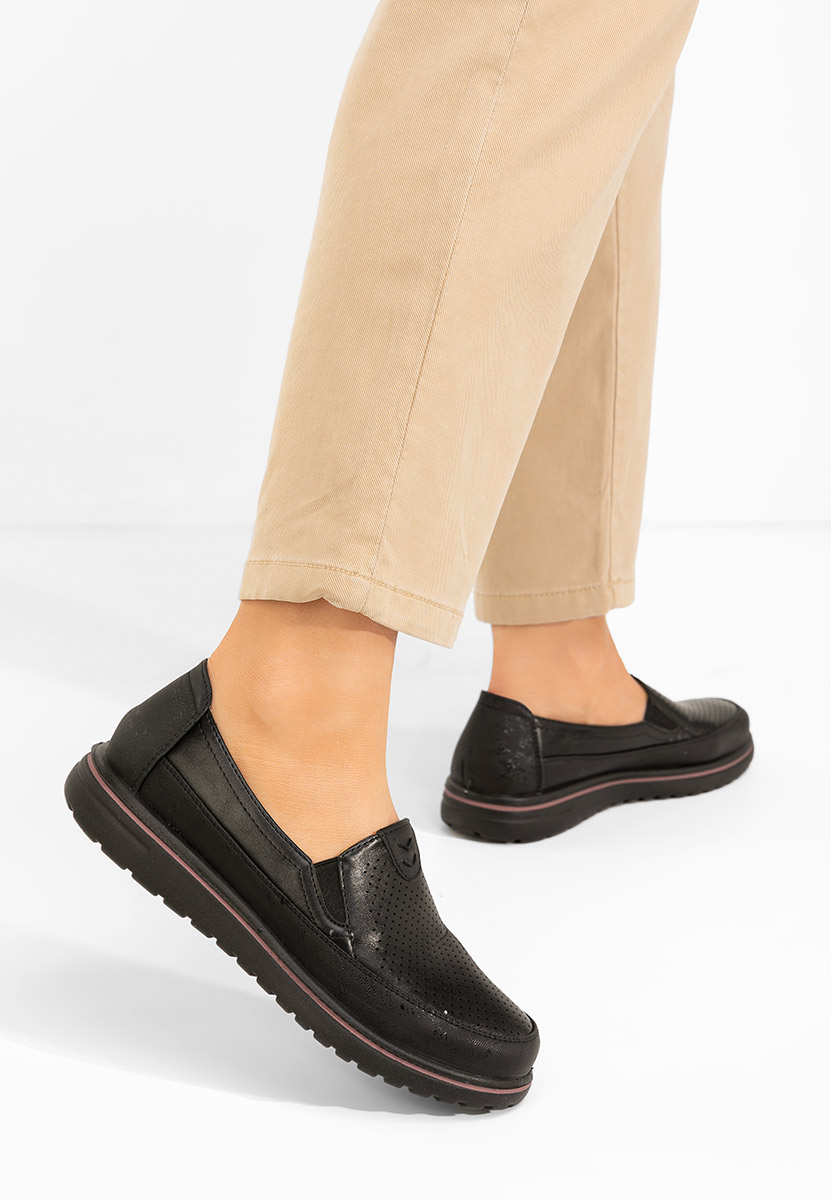 Pantofi casual dama Kalysa negri