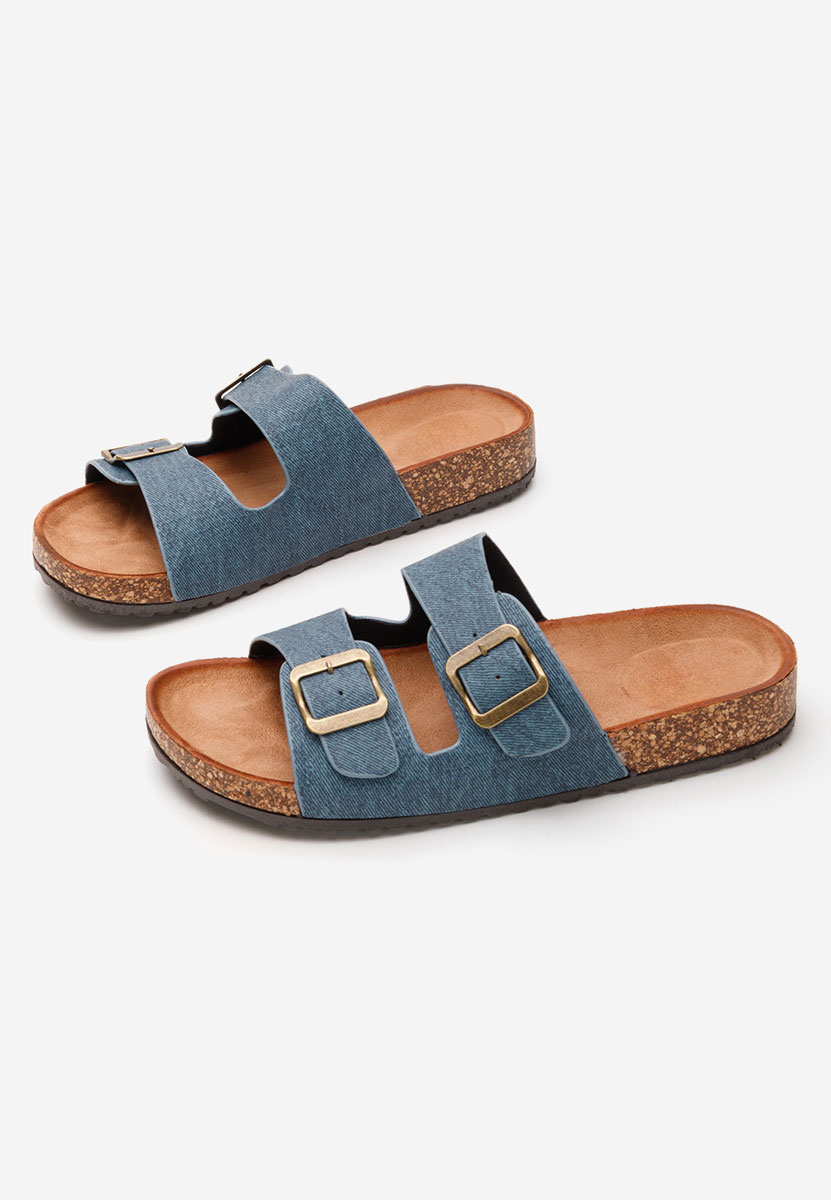 Papuci cu talpa groasa Janeti jeans