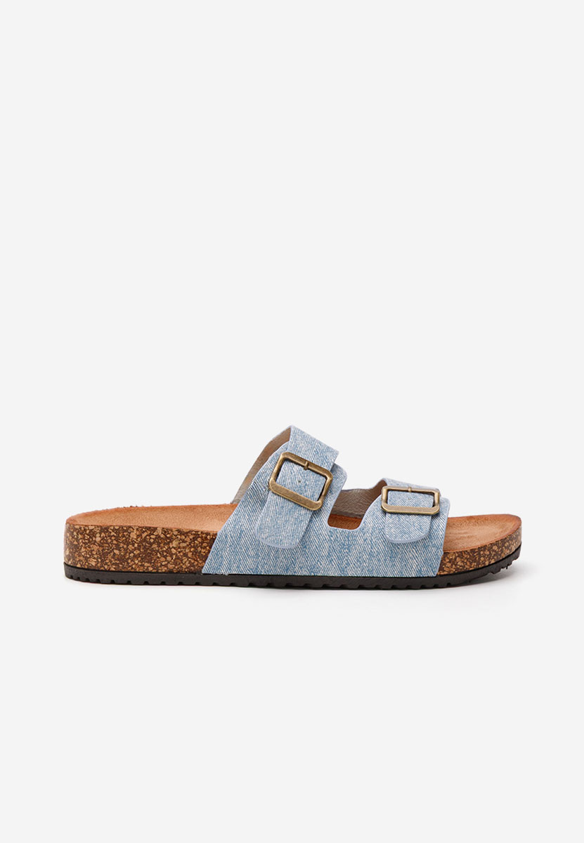 Papuci cu talpa groasa Janeti bleu