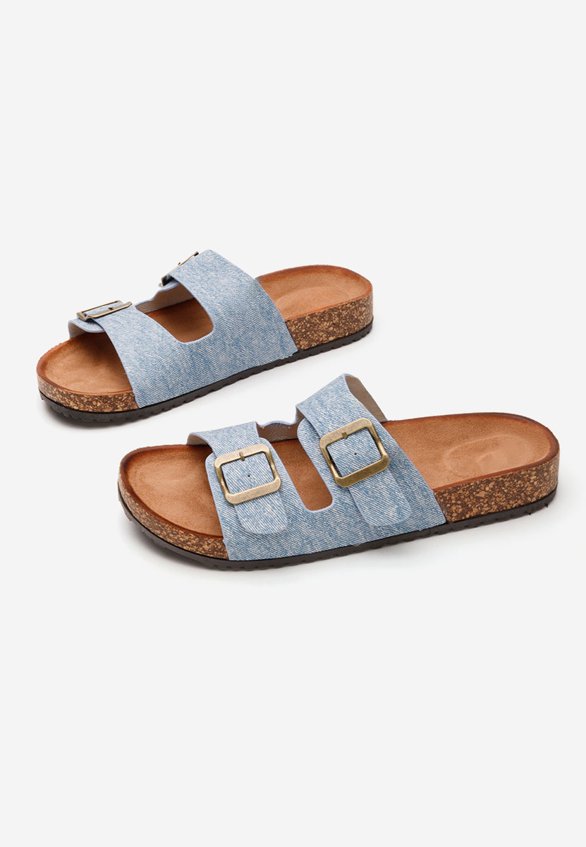 Papuci cu talpa groasa Janeti bleu