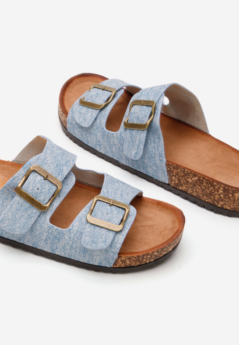 Papuci cu talpa groasa Janeti bleu