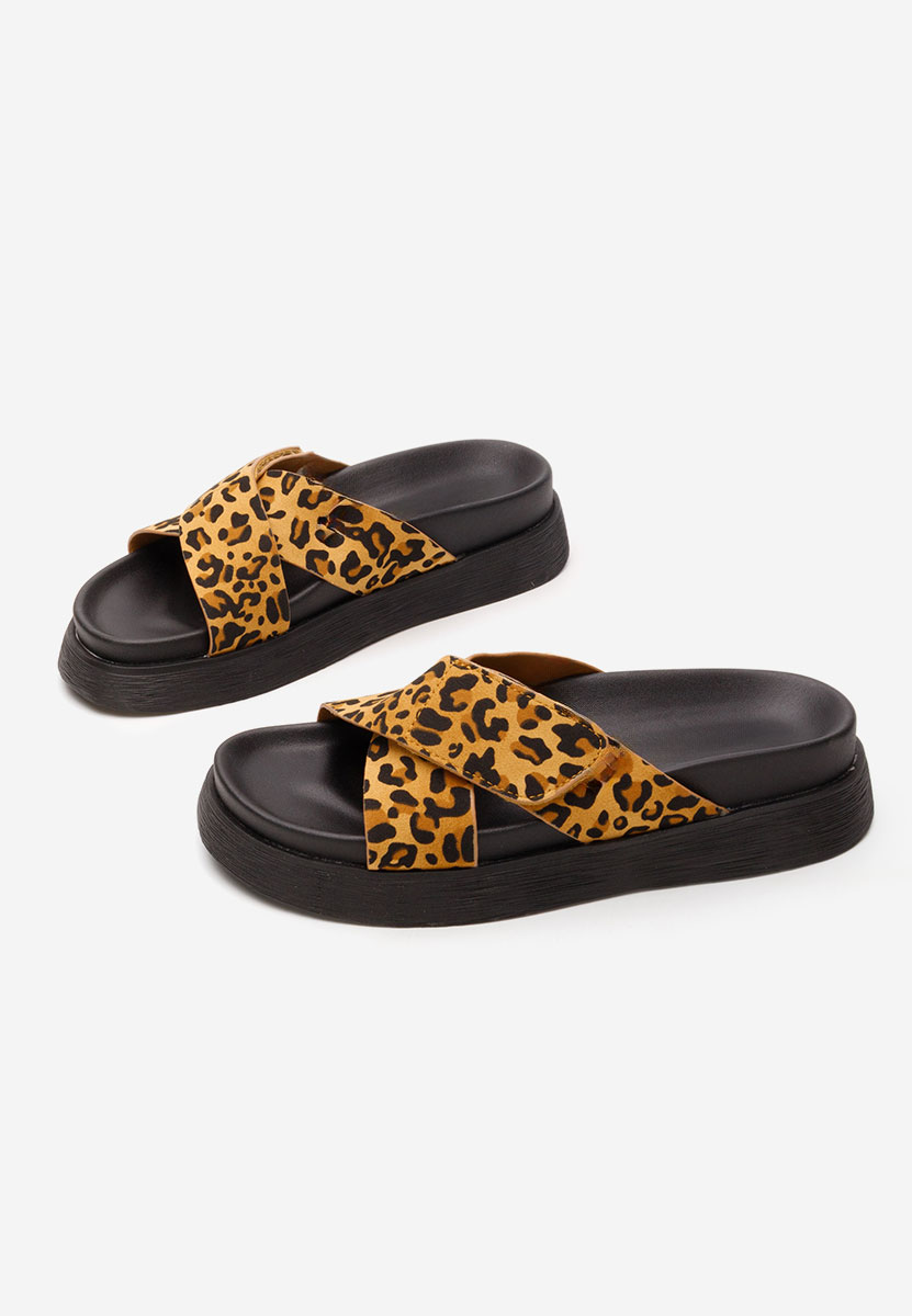 Papuci fara toc Cristela leopard