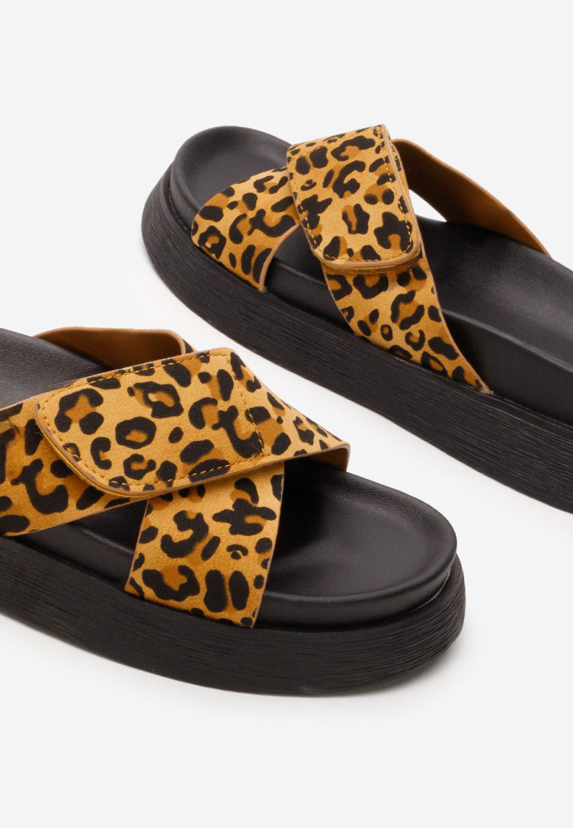 Papuci fara toc Cristela leopard