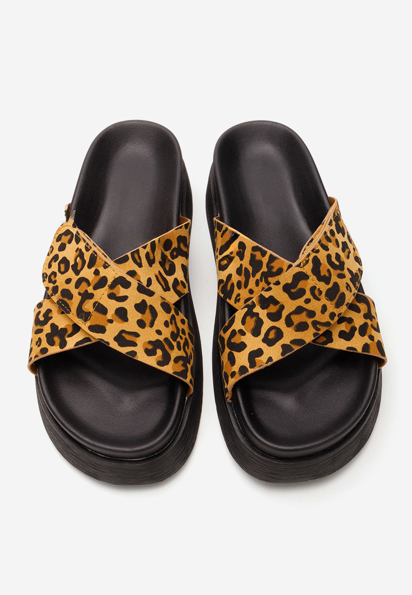 Papuci fara toc Cristela leopard