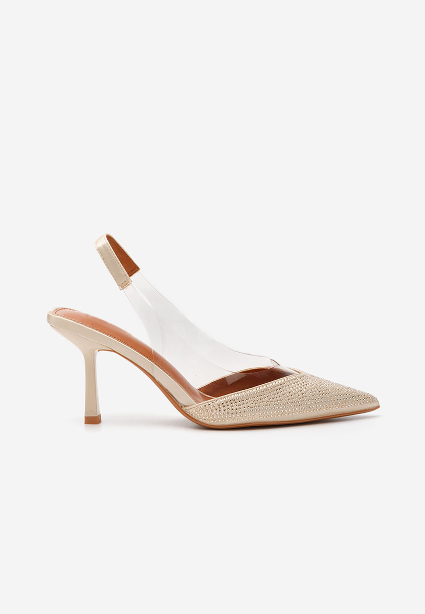 Pantofi slingback Marylena aurii