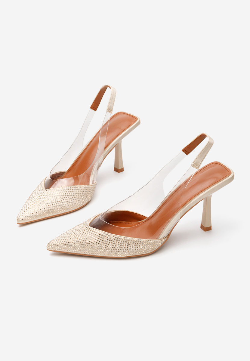 Pantofi slingback Marylena aurii