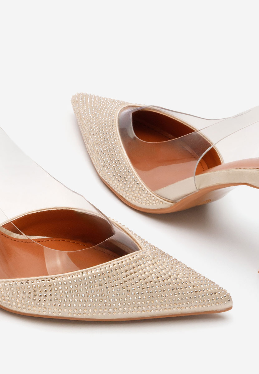 Pantofi slingback Marylena aurii