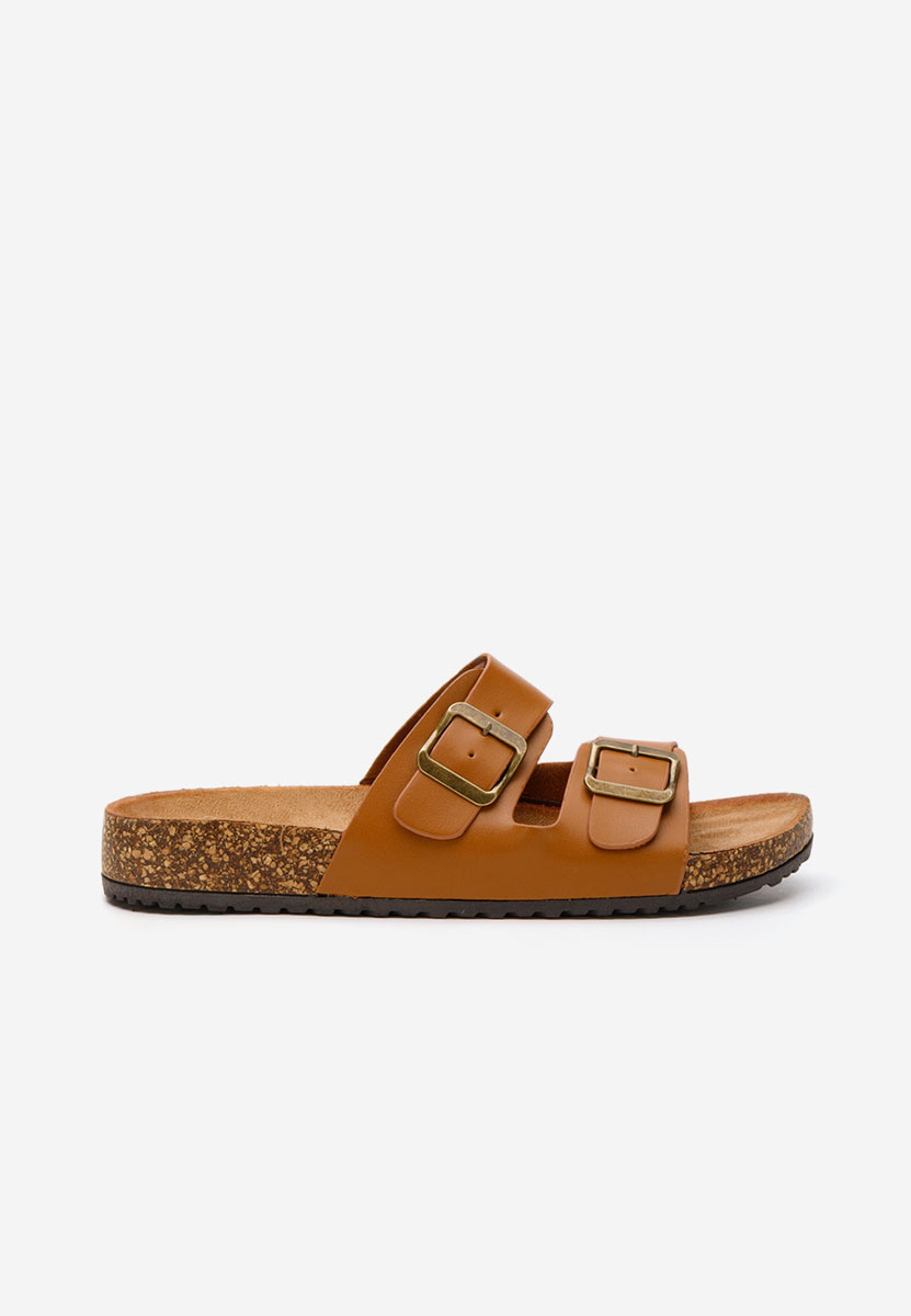 Papuci cu talpa groasa Janeti camel