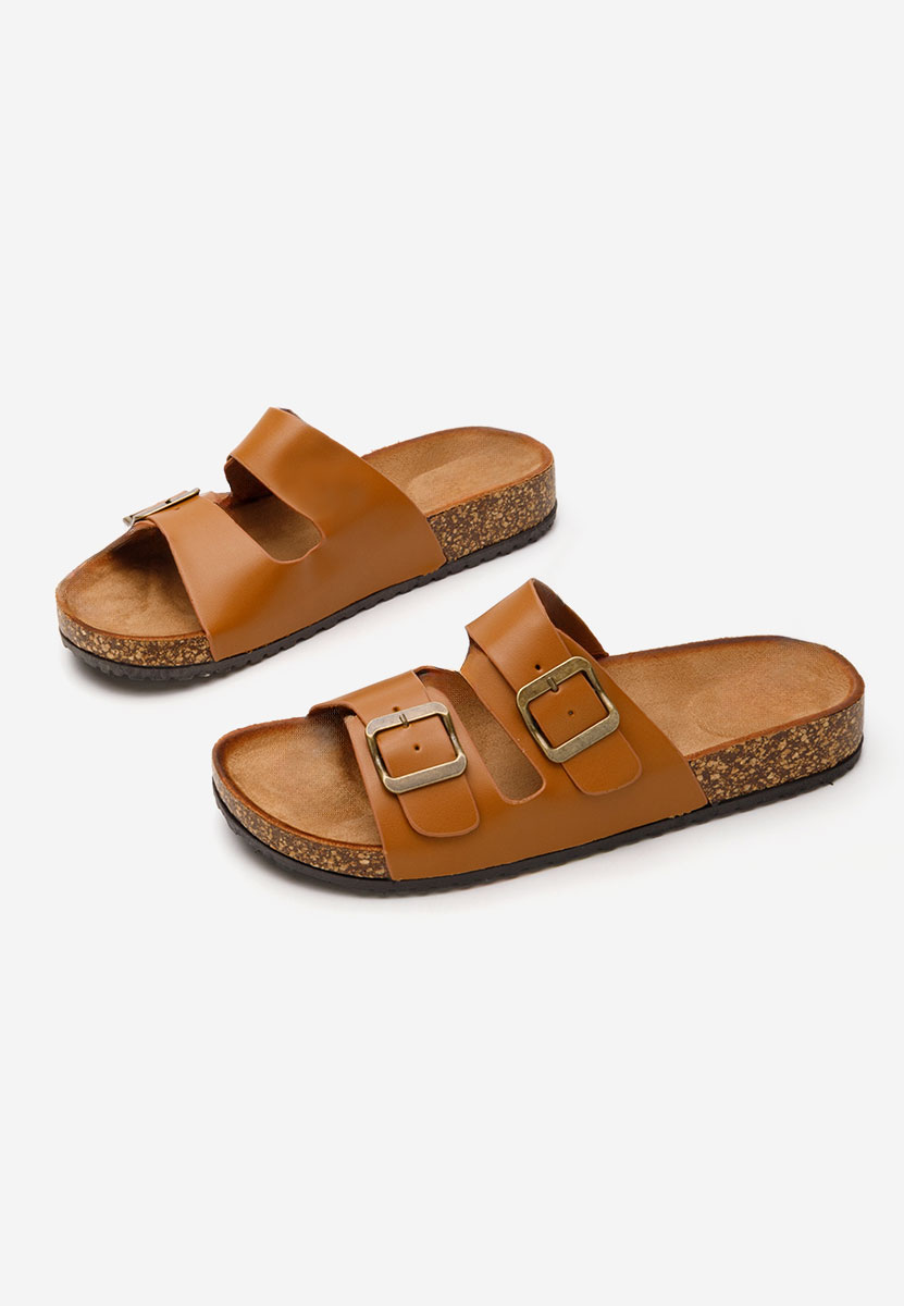 Papuci cu talpa groasa Janeti camel