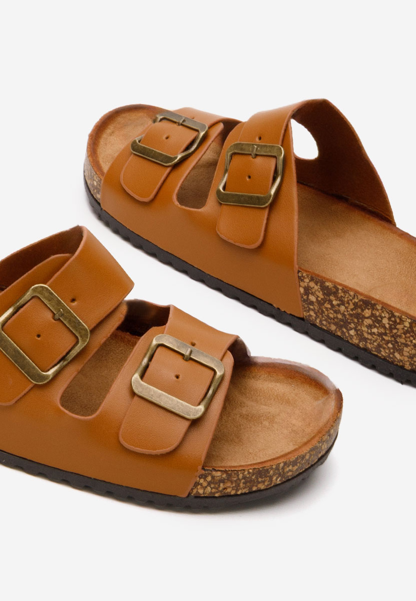 Papuci cu talpa groasa Janeti camel