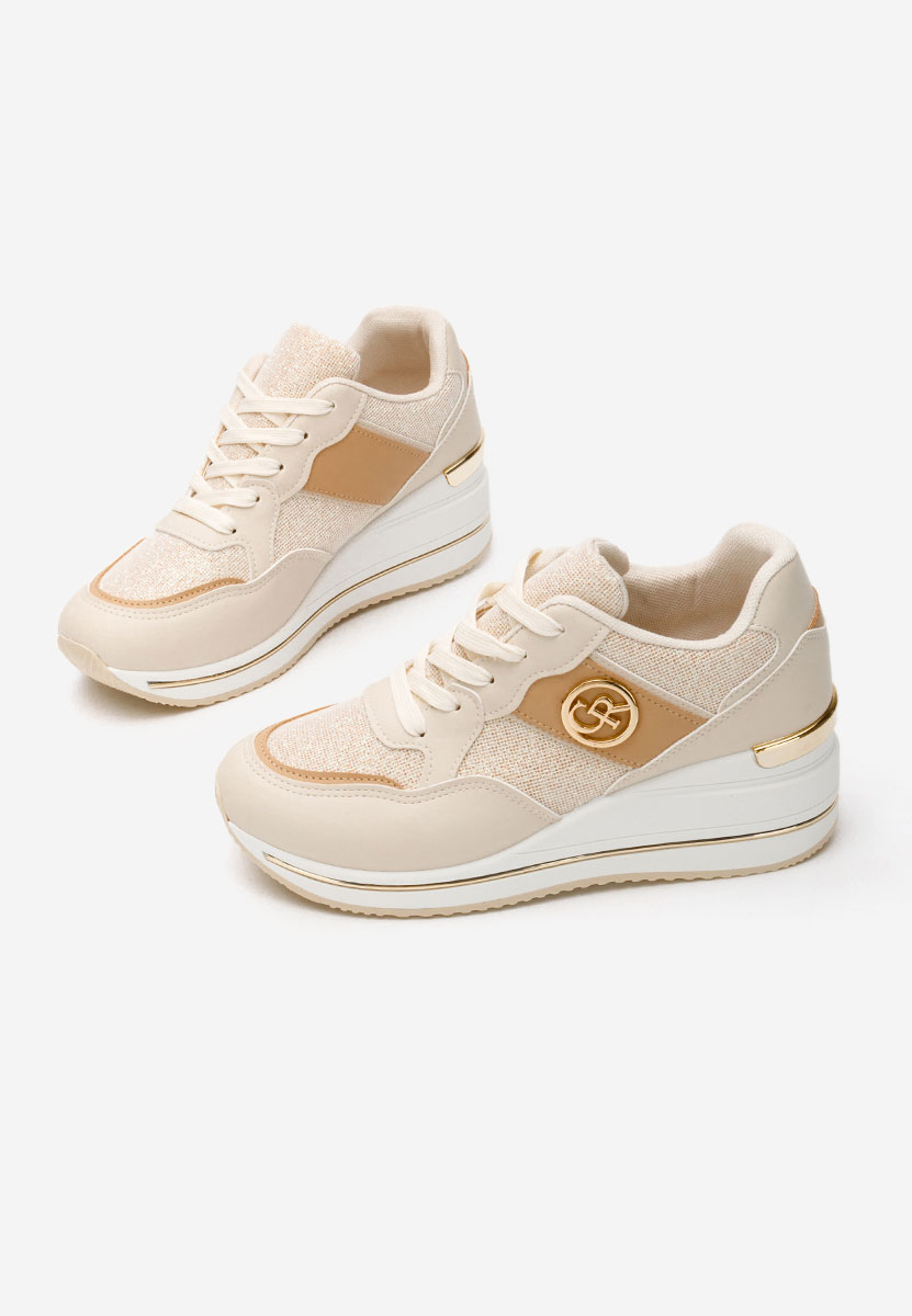 Sneakers cu platforma Paulette bej