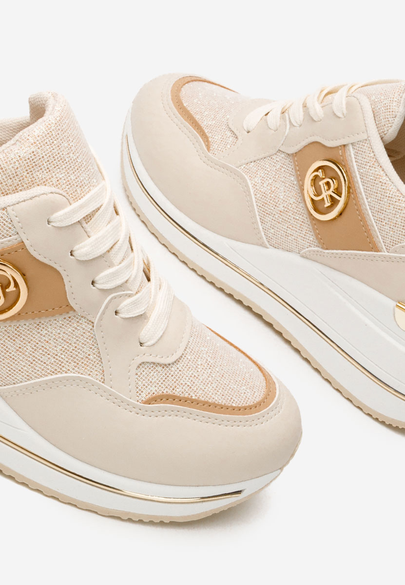 Sneakers cu platforma Paulette bej