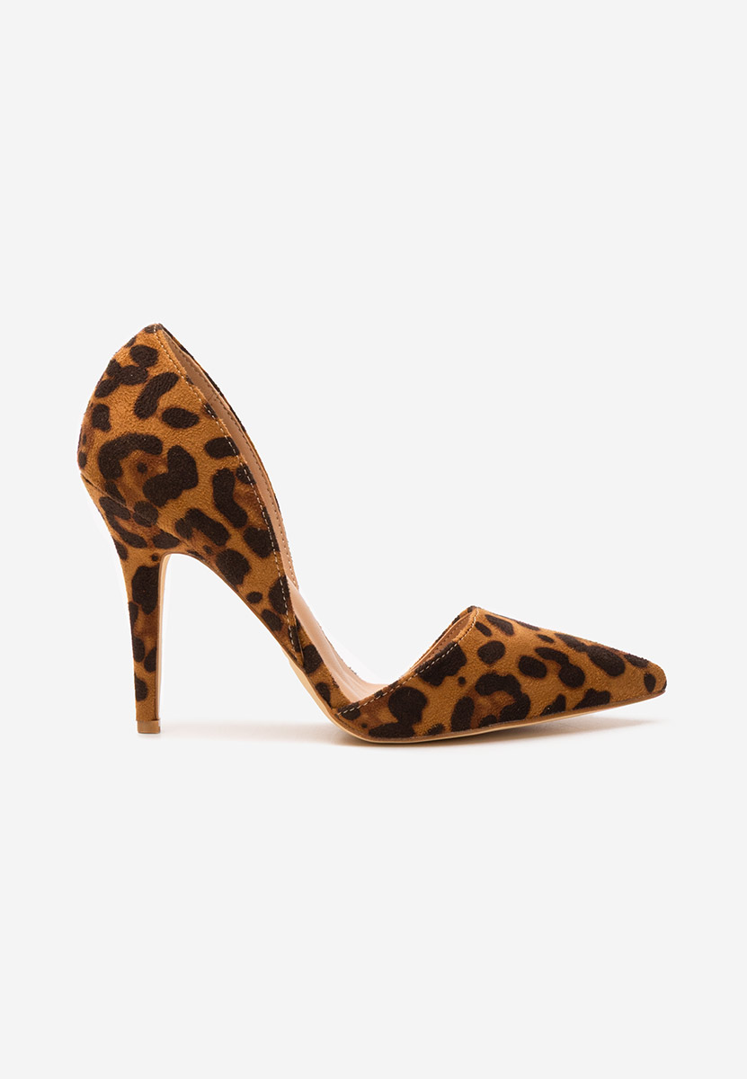 Pantofi cu toc subtire Theola leopard