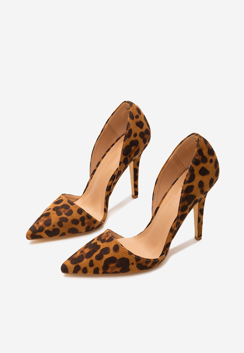 Pantofi cu toc subtire Theola leopard