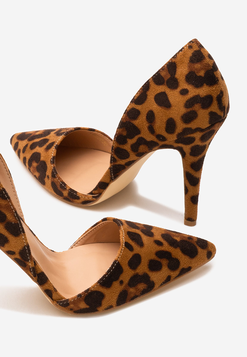 Pantofi cu toc subtire Theola leopard