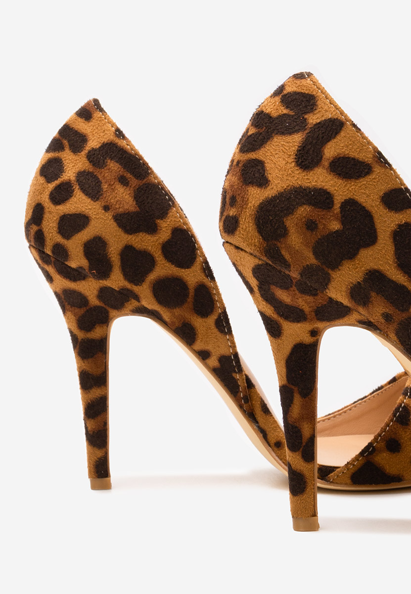 Pantofi cu toc subtire Theola leopard
