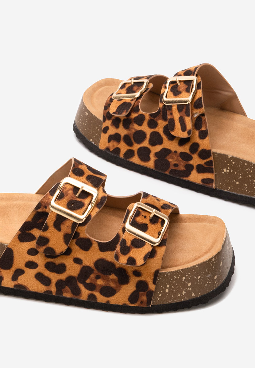 Papuci cu platformă Joselia leopard