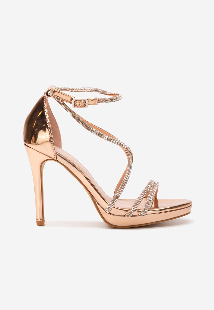 Sandale elegante cu toc Vergie champagne