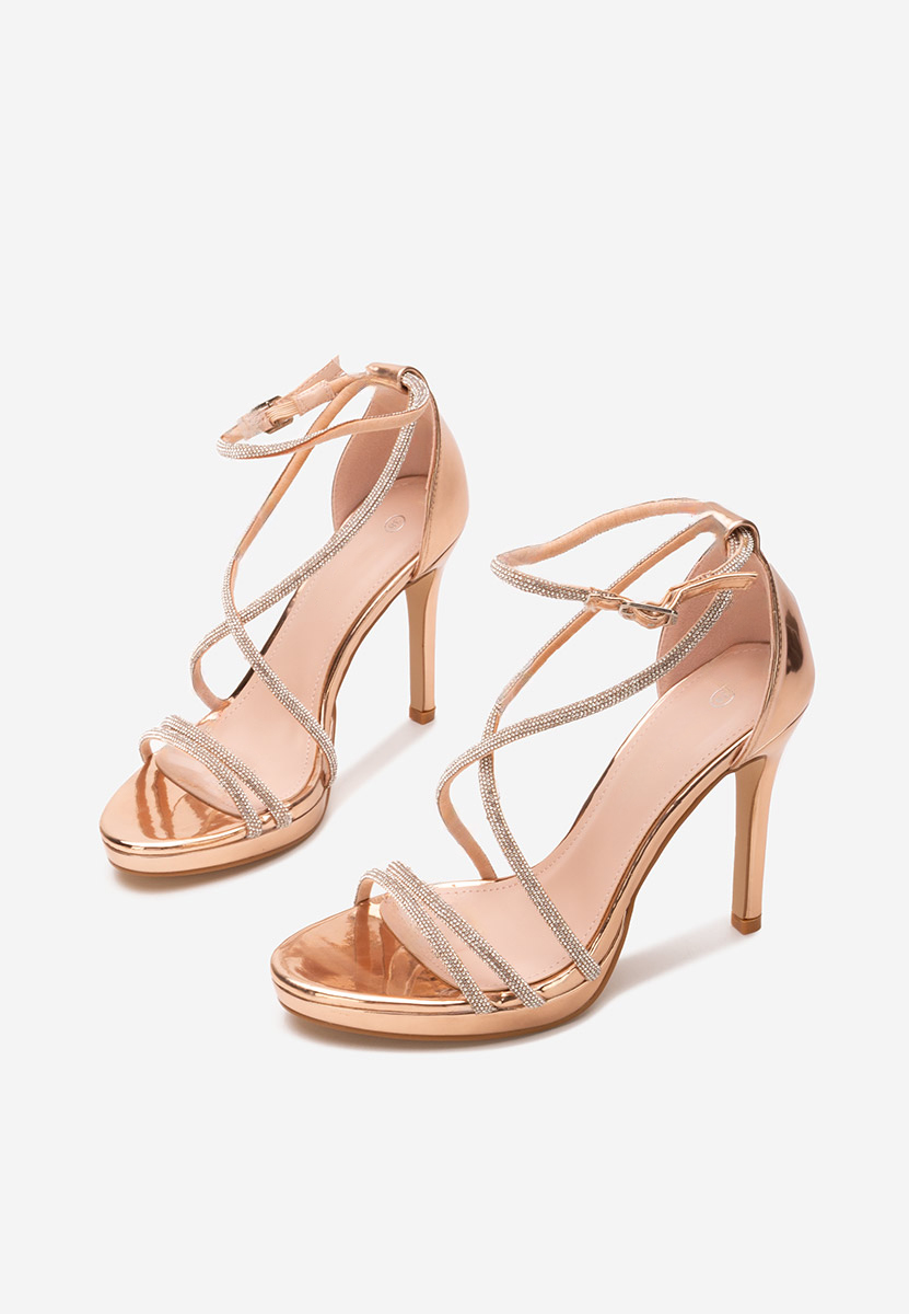 Sandale elegante cu toc Vergie champagne