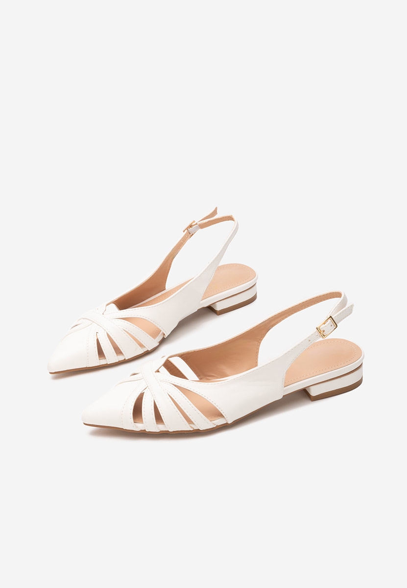Pantofi slingback Denysa albi