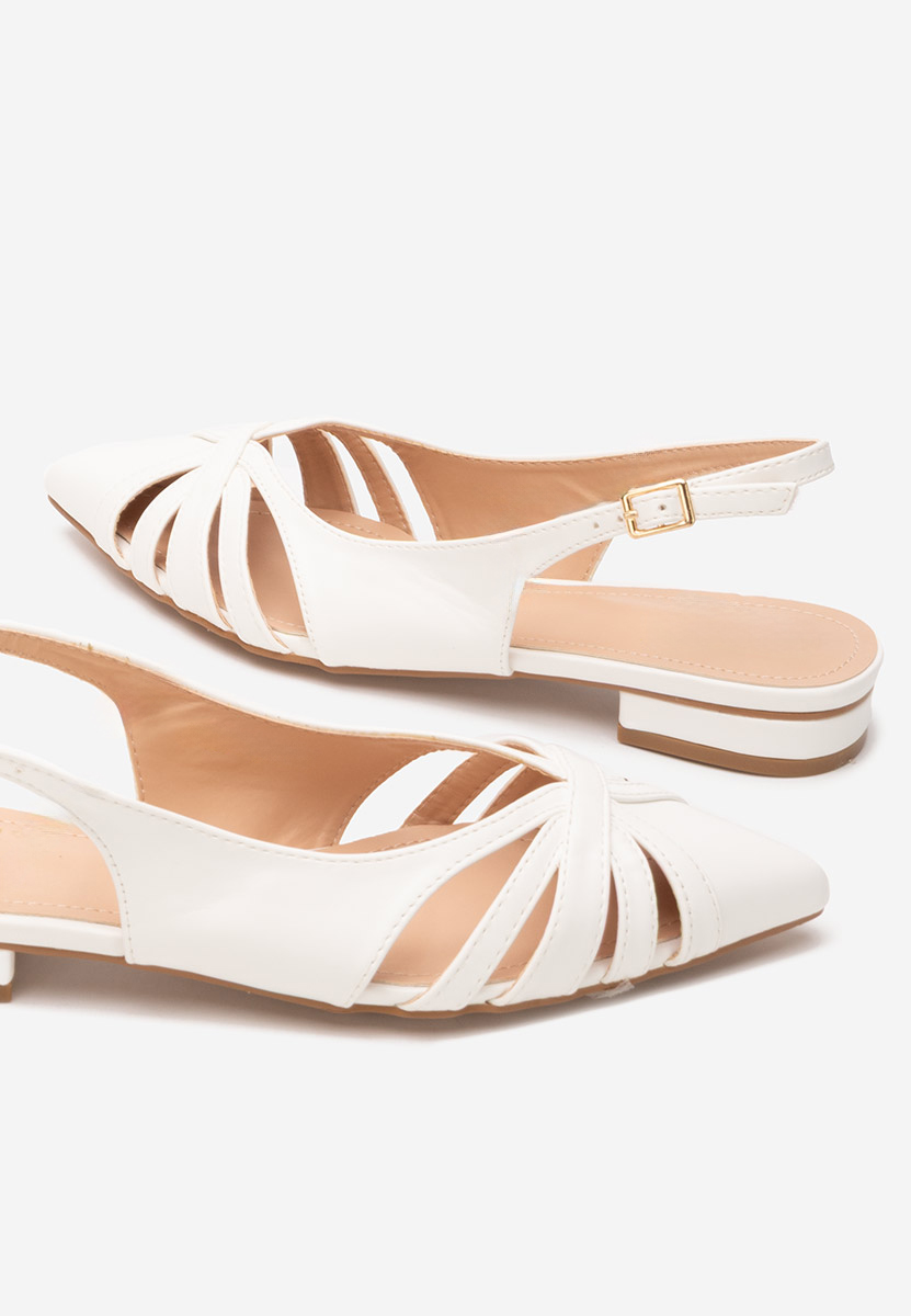 Pantofi slingback Denysa albi