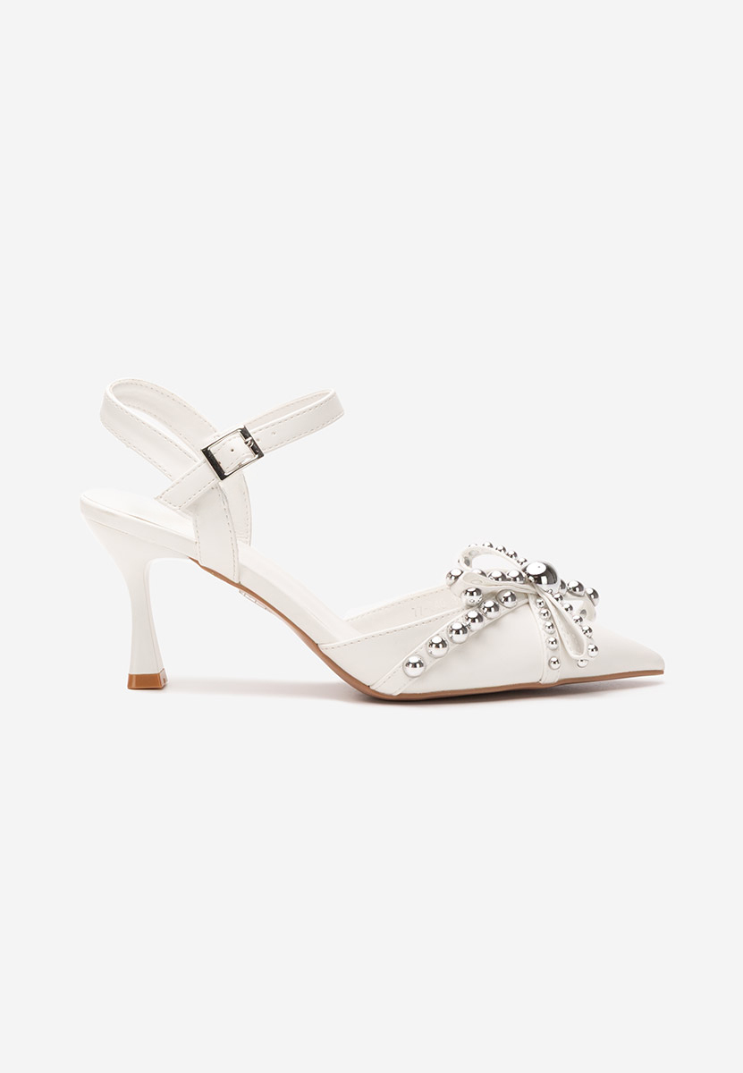 Pantofi slingback Ladera albi