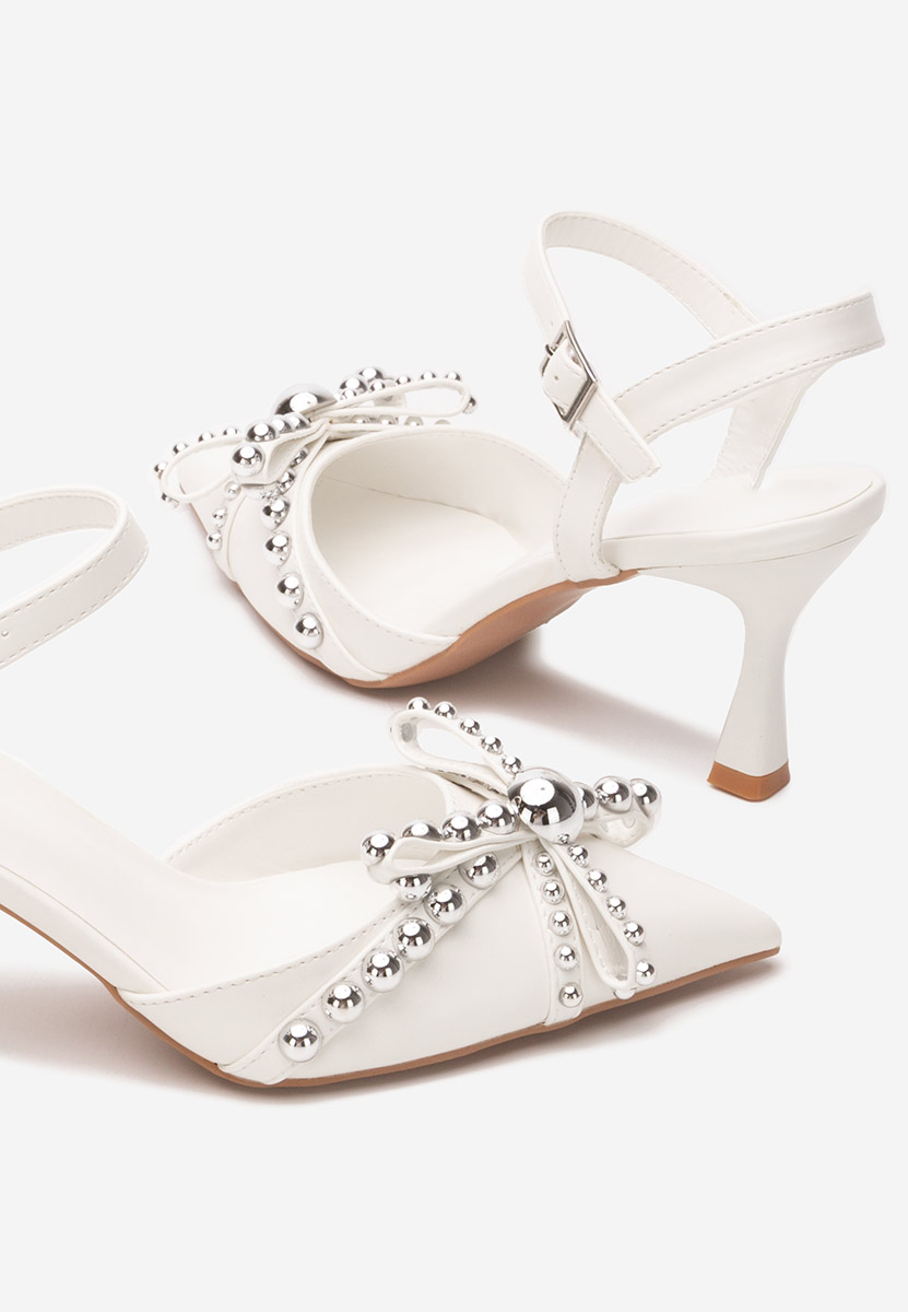 Pantofi slingback Ladera albi