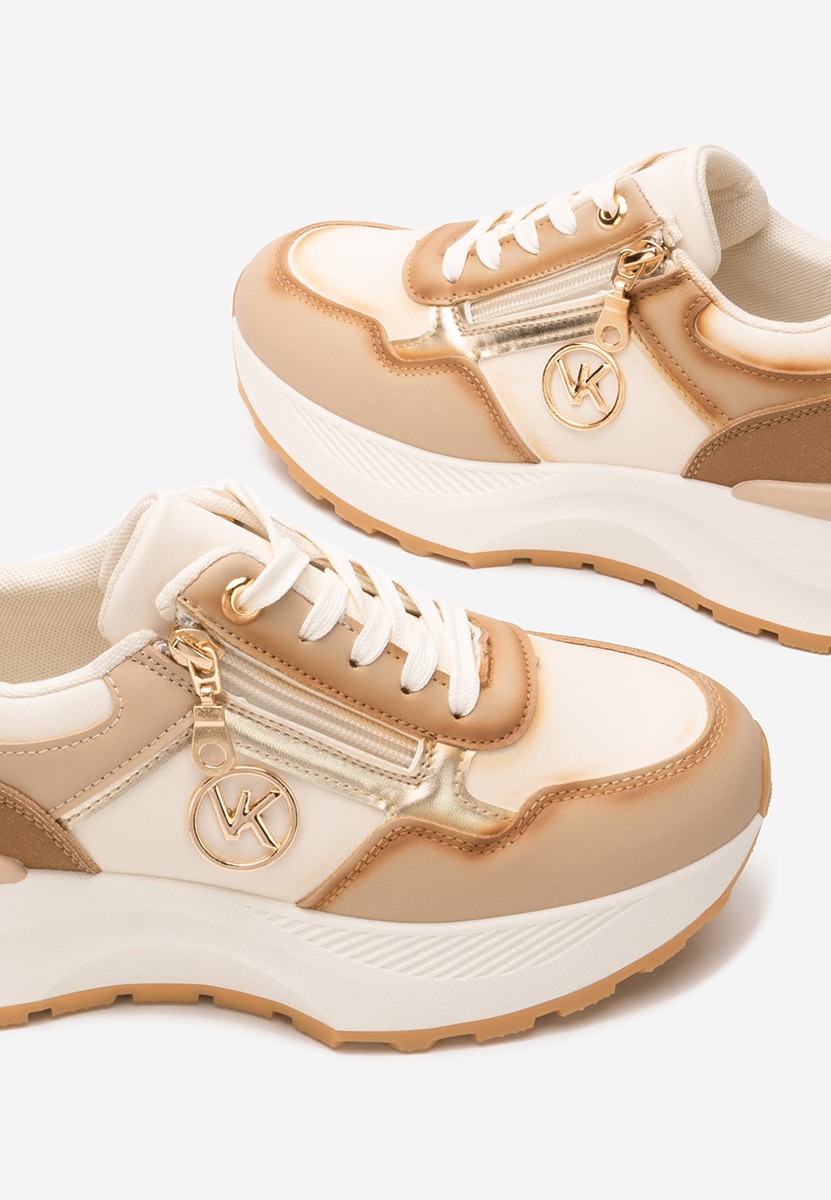 Sneakers cu platformă Viktoria bej