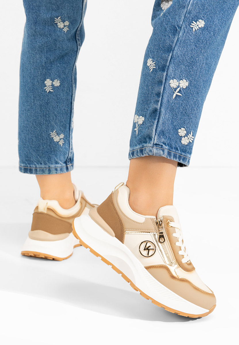 Sneakers cu platformă Viktoria bej