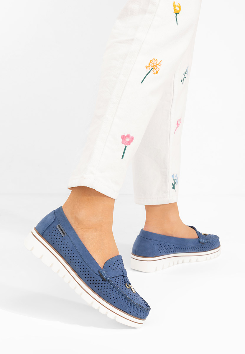 Mocasini de vara dama Manise V4 albastri