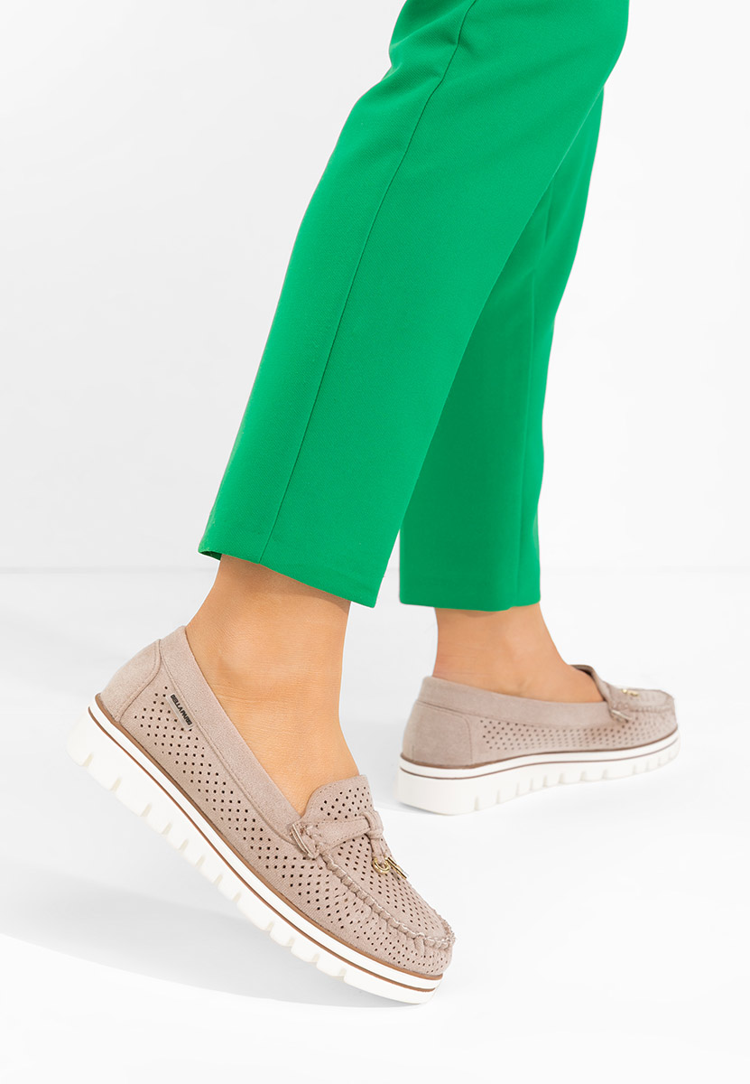 Mocasini de vara dama Manise V4 bej