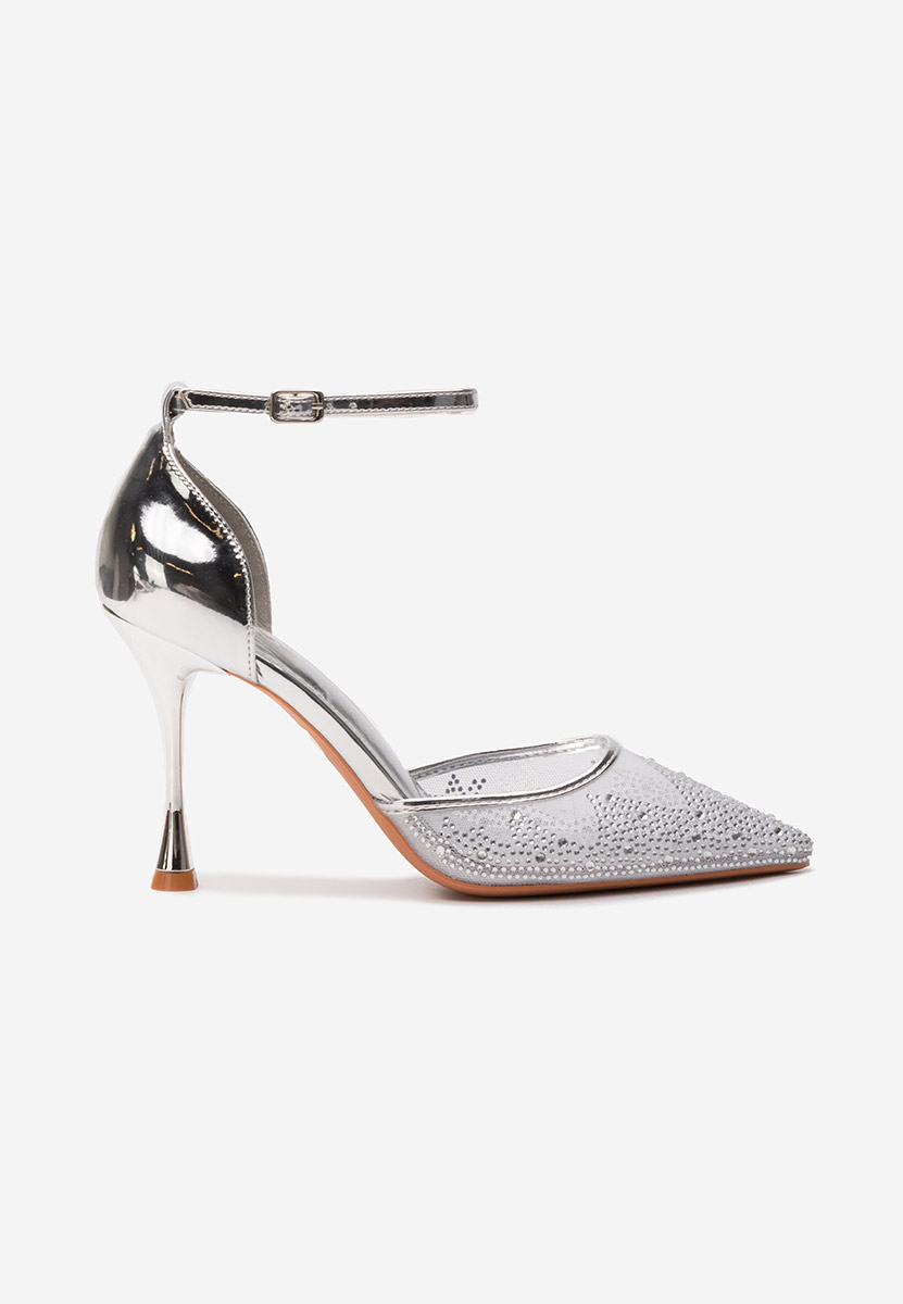 Pantofi cu toc eleganti Dalynda argintii